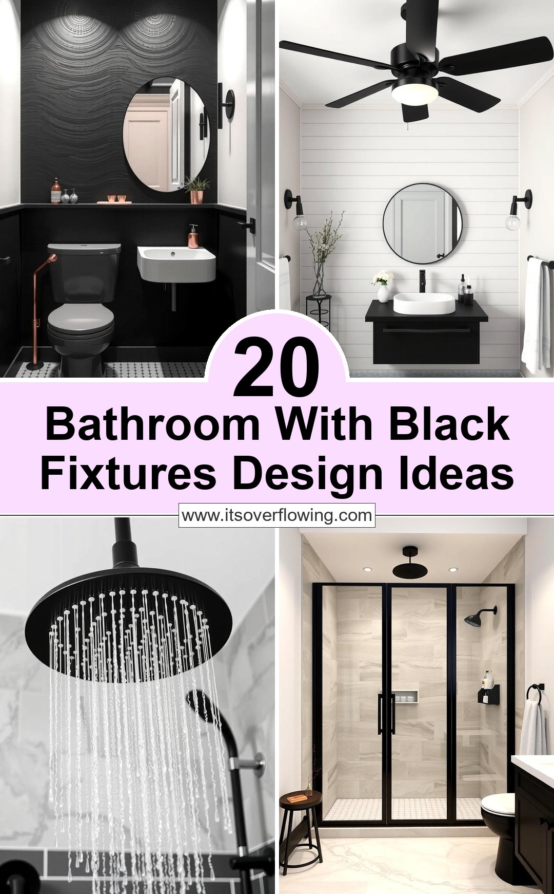 20 Bathroom With Black Fixtures Design Ideas