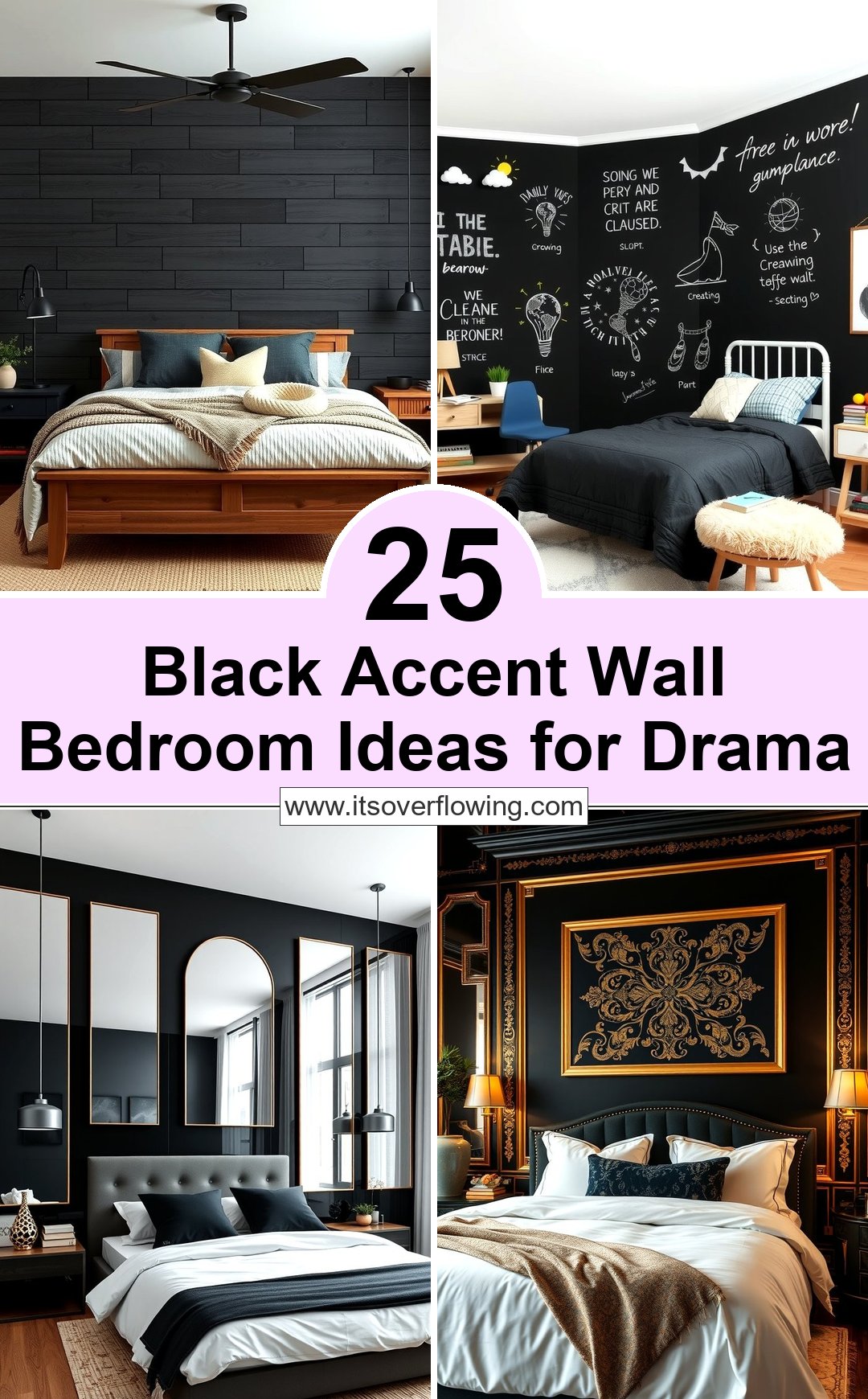 25 Black Accent Wall Bedroom Ideas for Drama