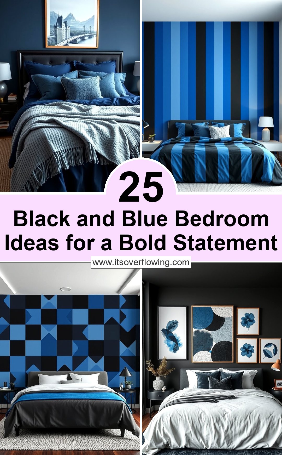 25 Black and Blue Bedroom Ideas for a Bold Statement