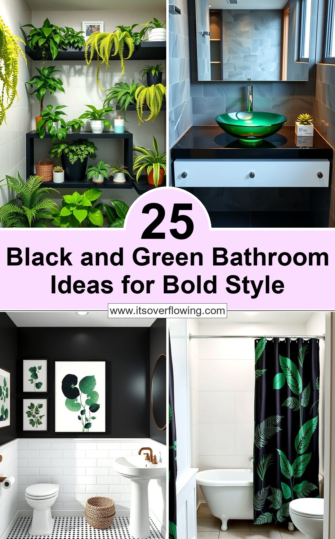 25 Black and Green Bathroom Ideas for Bold Style