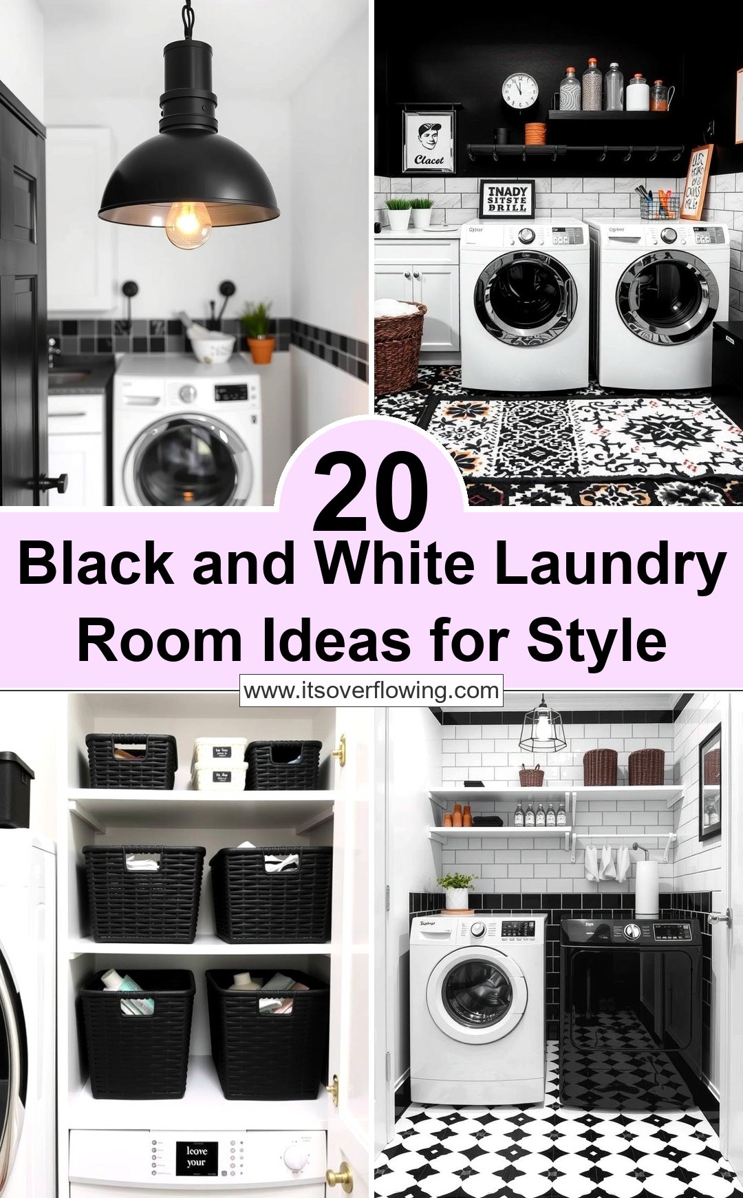 20 Black and White Laundry Room Ideas for Style