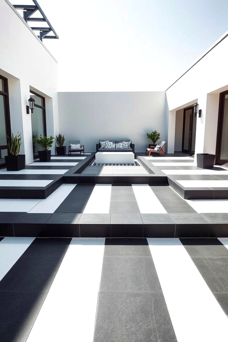30 Painted Concrete Patio Ideas for Colorful Outdoor Floors