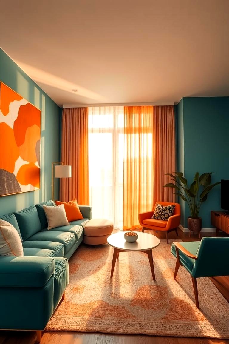 30 Teal & Orange Room Color Schemes for Vibrant Home Decor