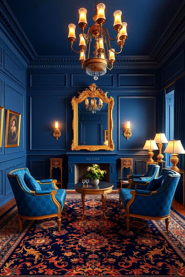 30 Stunning Blue and Gold Living Room Ideas for Elegant Spaces