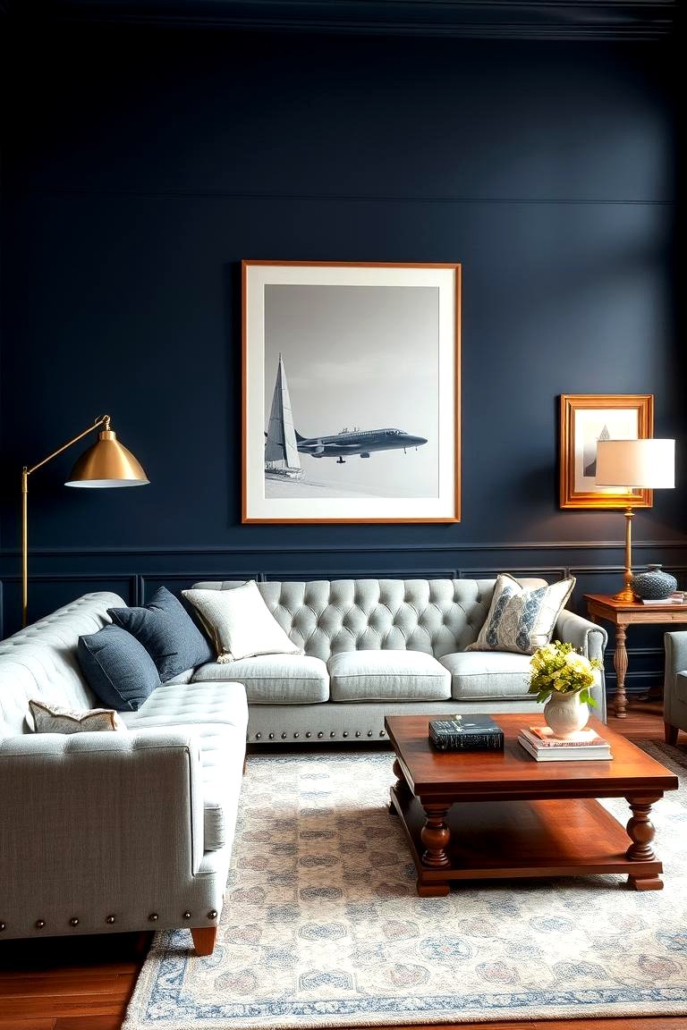 30 Navy Blue and Grey Living Room Ideas for Sophisticated Style