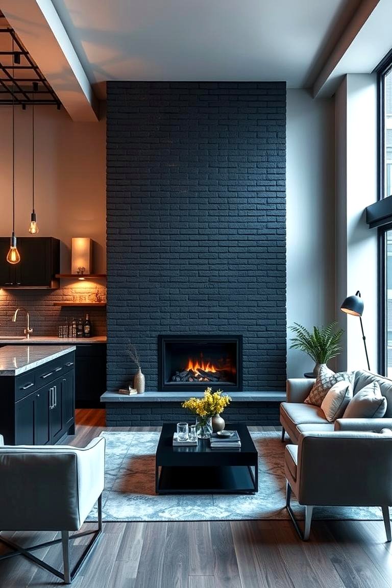 30 Black Brick Fireplace Ideas for Dramatic Focal Points
