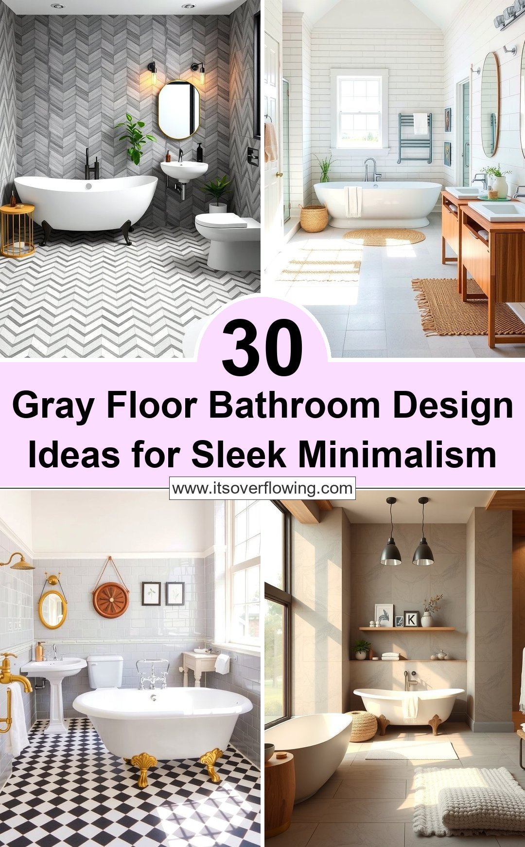 30 Gray Floor Bathroom Design Ideas for Sleek Minimalism
