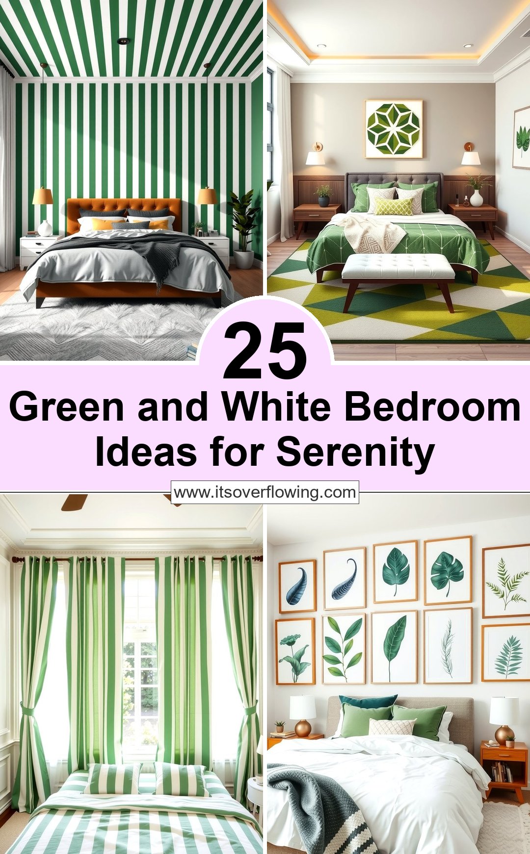 25 Green and White Bedroom Ideas for Serenity