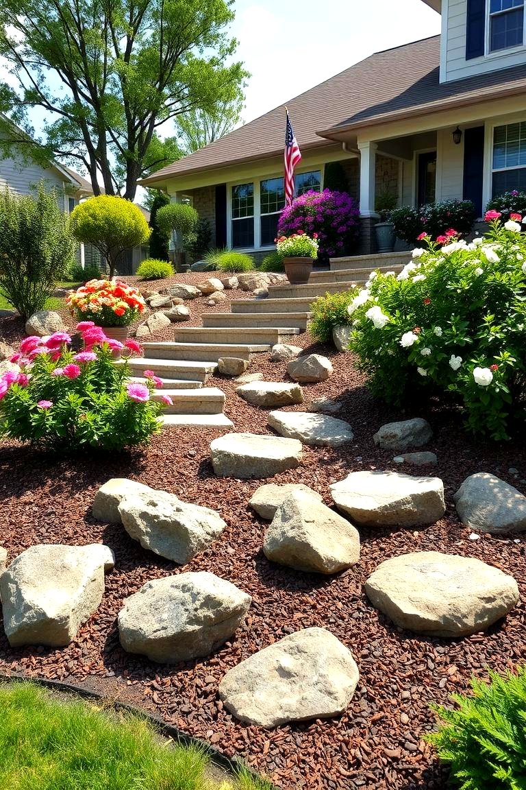 21 Front Yard Landscaping Ideas With Rocks and Mulch
