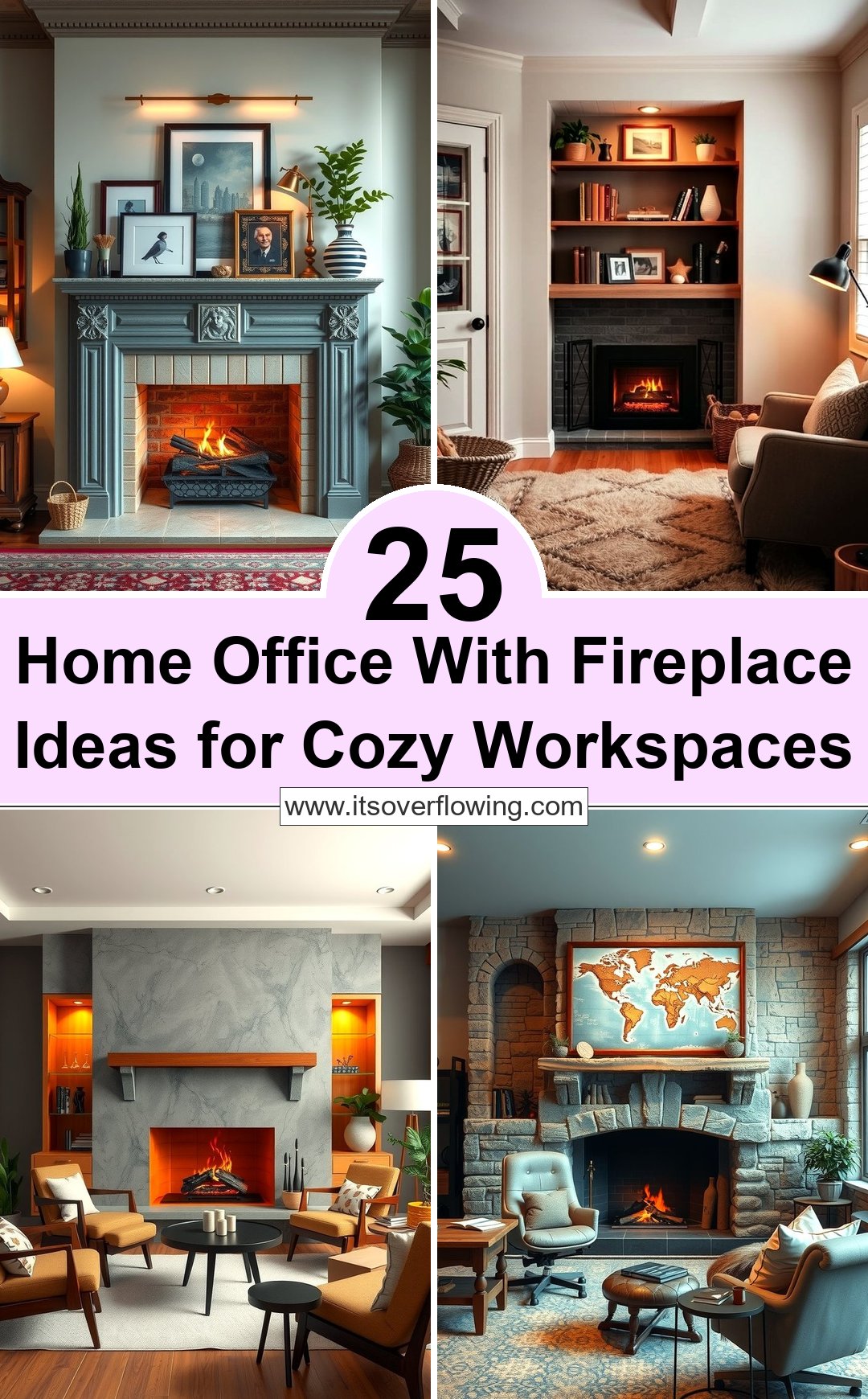 25 Home Office With Fireplace Ideas for Cozy Workspaces
