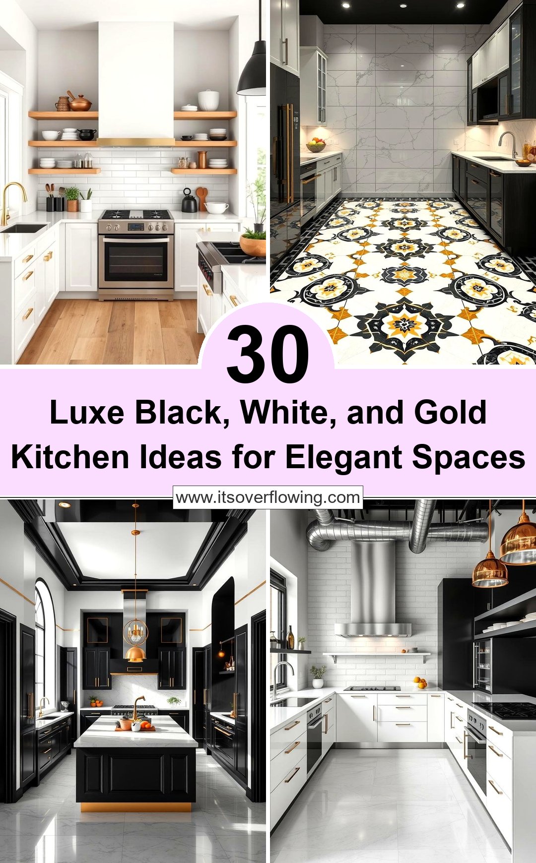 30 Luxe Black, White, and Gold Kitchen Ideas for Elegant Spaces