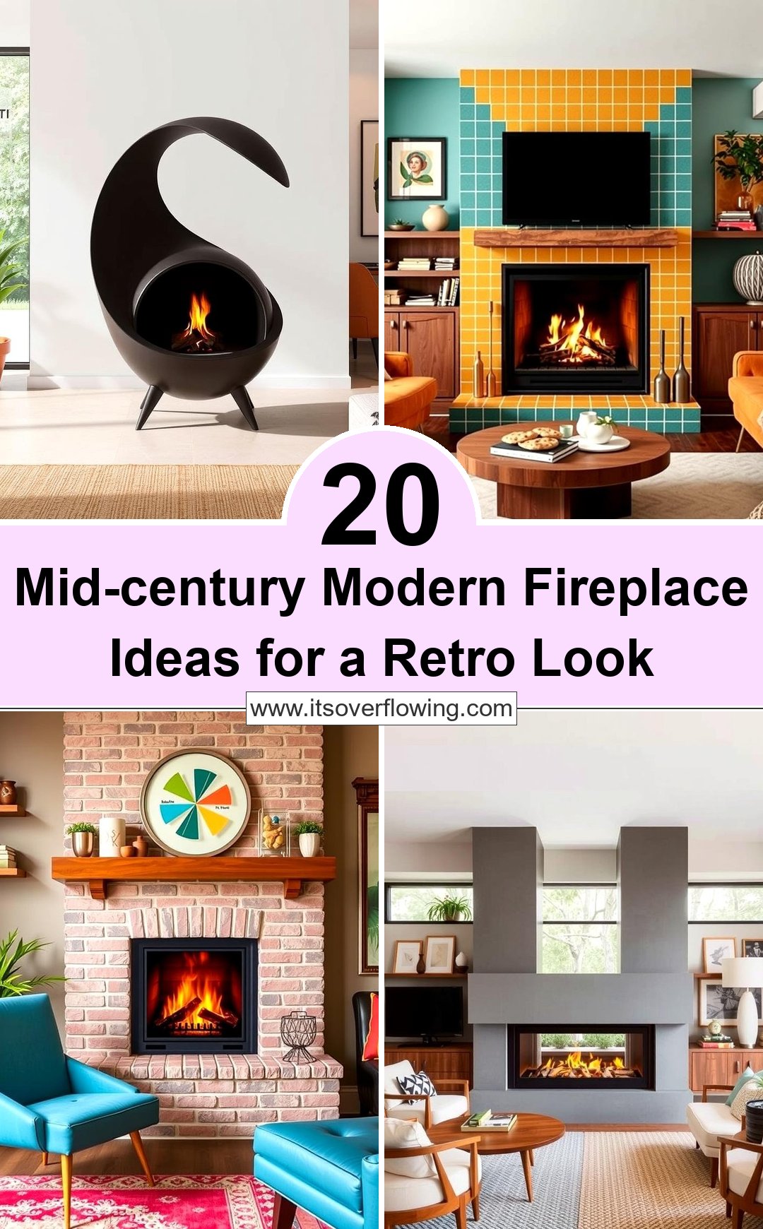 20 Mid-century Modern Fireplace Ideas for a Retro Look