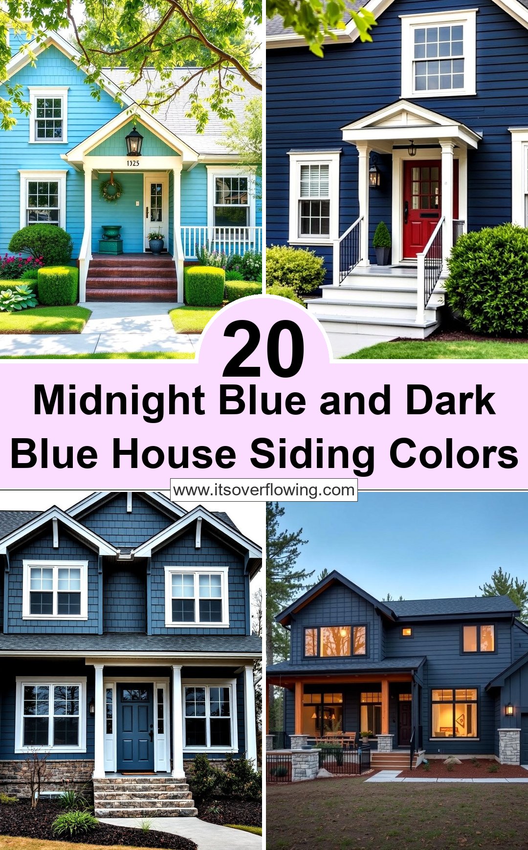 20 Midnight Blue and Dark Blue House Siding Colors