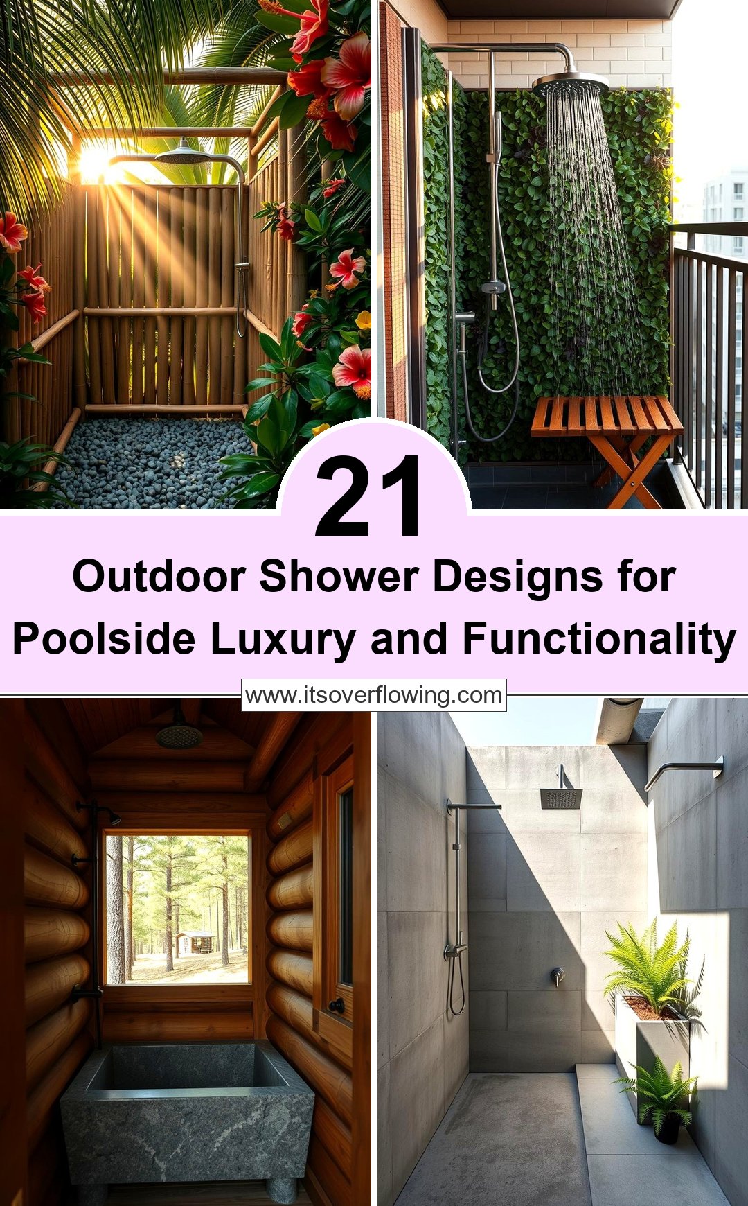 Picture of 21 Outdoor Shower Designs for Poolside Luxury & Functionality