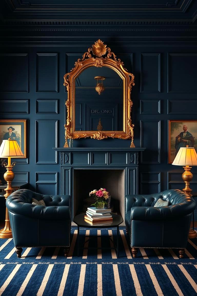 30 Stunning Blue and Gold Living Room Ideas for Elegant Spaces