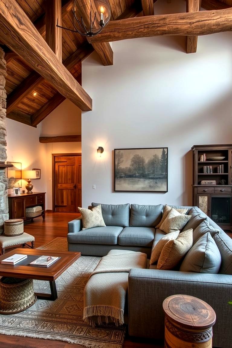 30 Exposed Beam Living Room Ideas for Rustic Charm