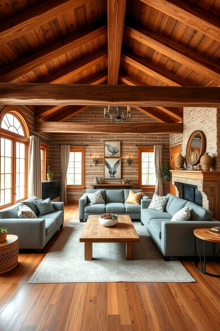 Illustration of Wooden Ceiling Beam Decor