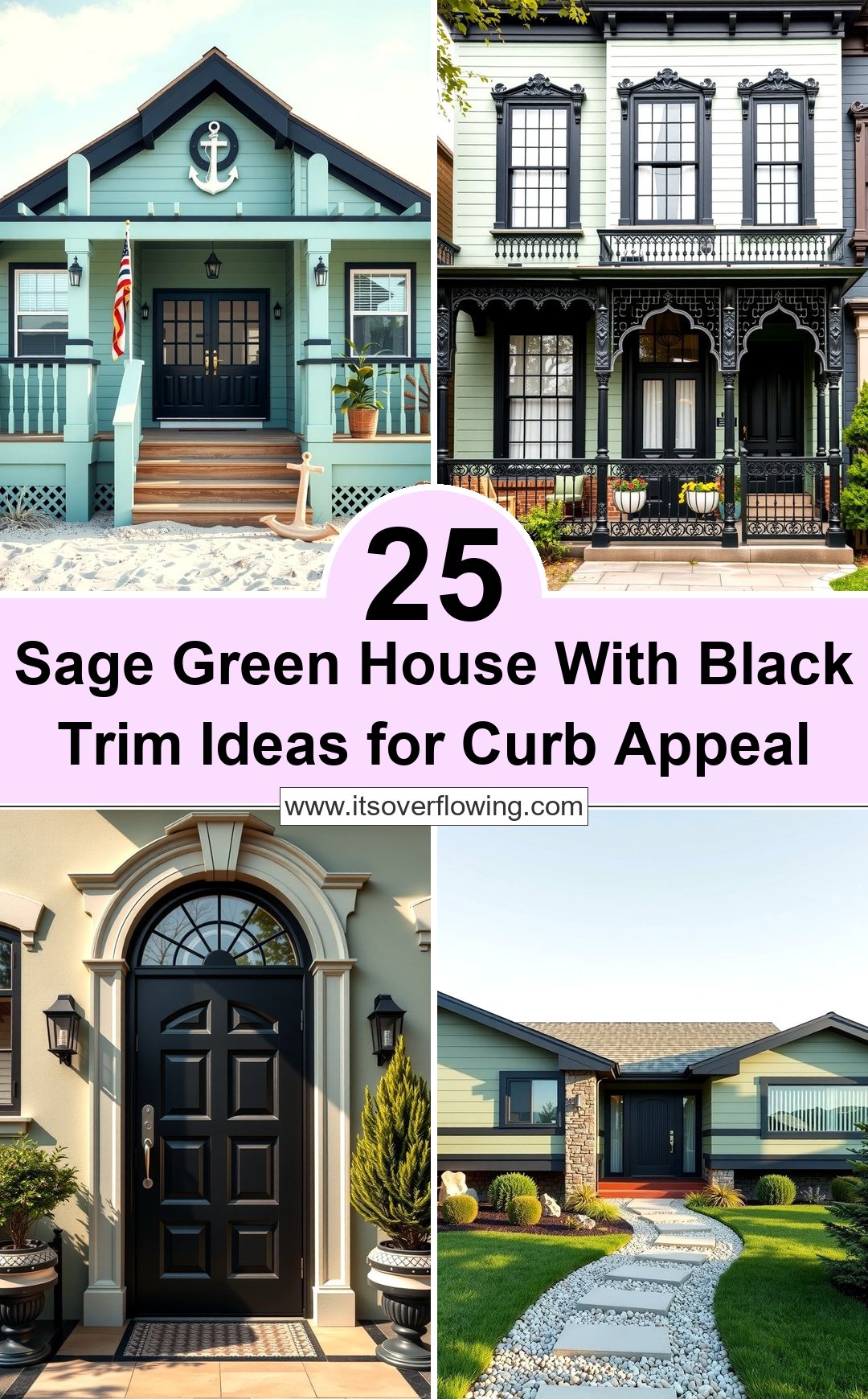 25 Sage Green House With Black Trim Ideas for Curb Appeal