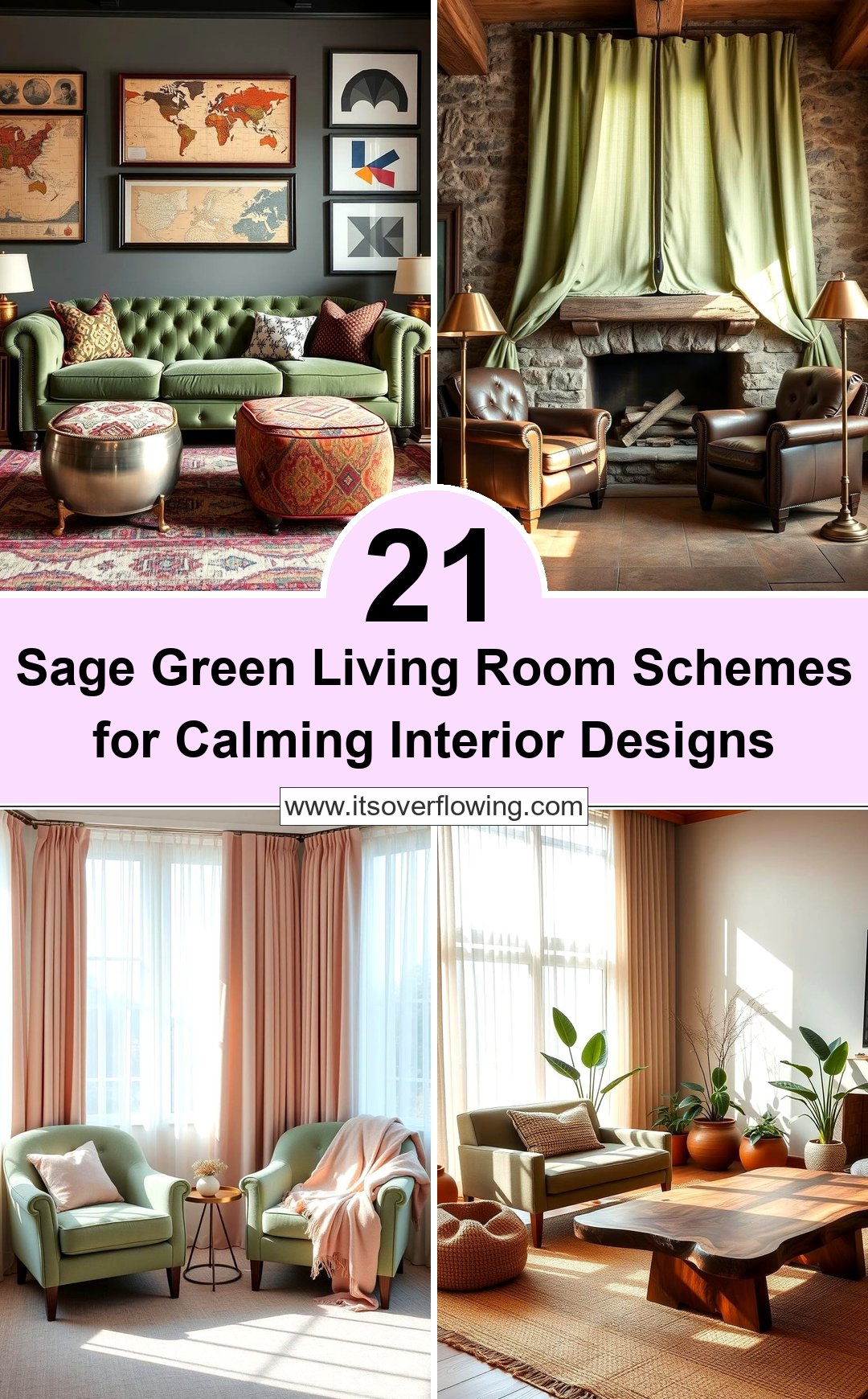 21 Sage Green Living Room Schemes for Calming Interior Designs