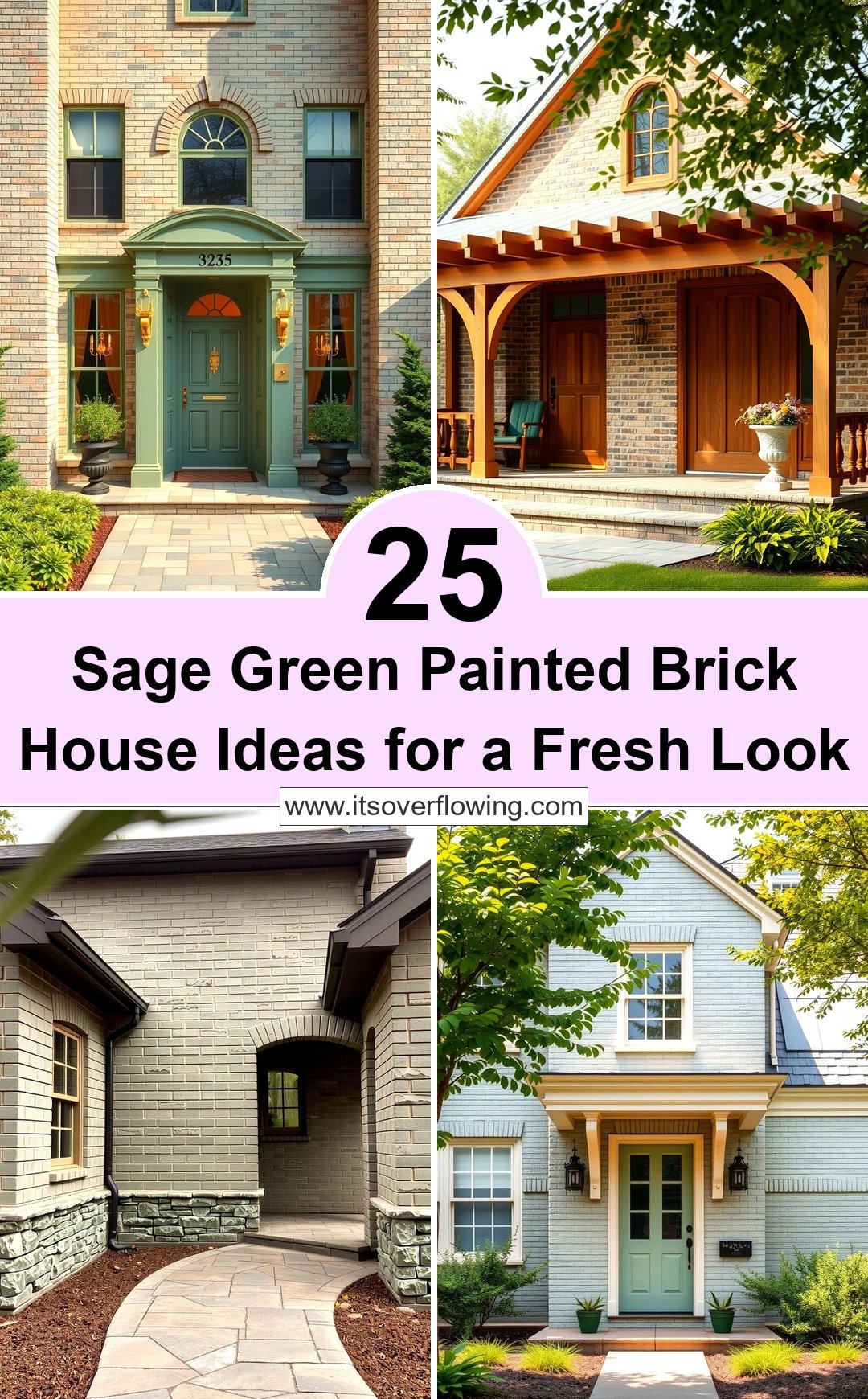 25 Sage Green Painted Brick House Ideas for a Fresh Look