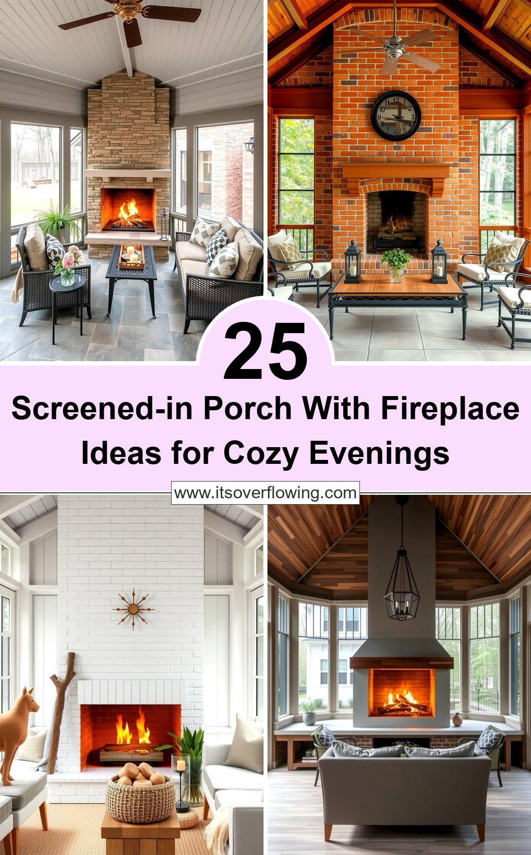 25 Screened-in Porch With Fireplace Ideas for Cozy Evenings