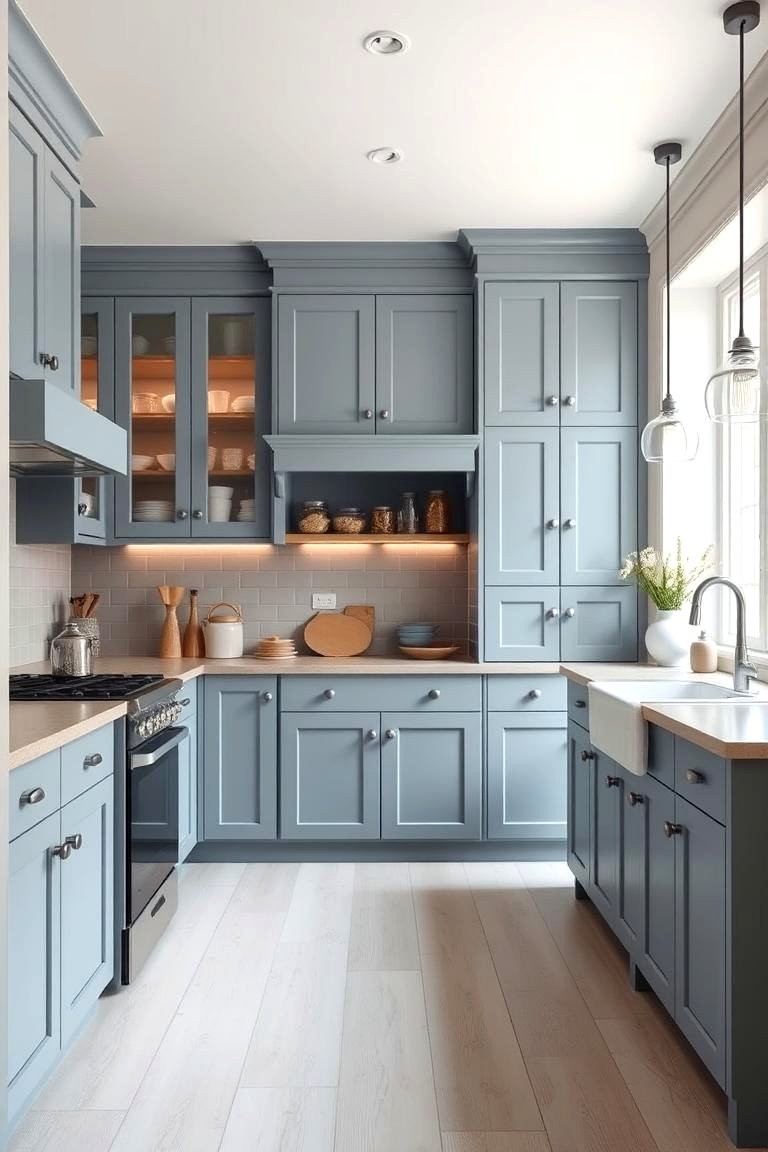 21 Blue Farmhouse Kitchen Cabinet Ideas for Rustic Charm