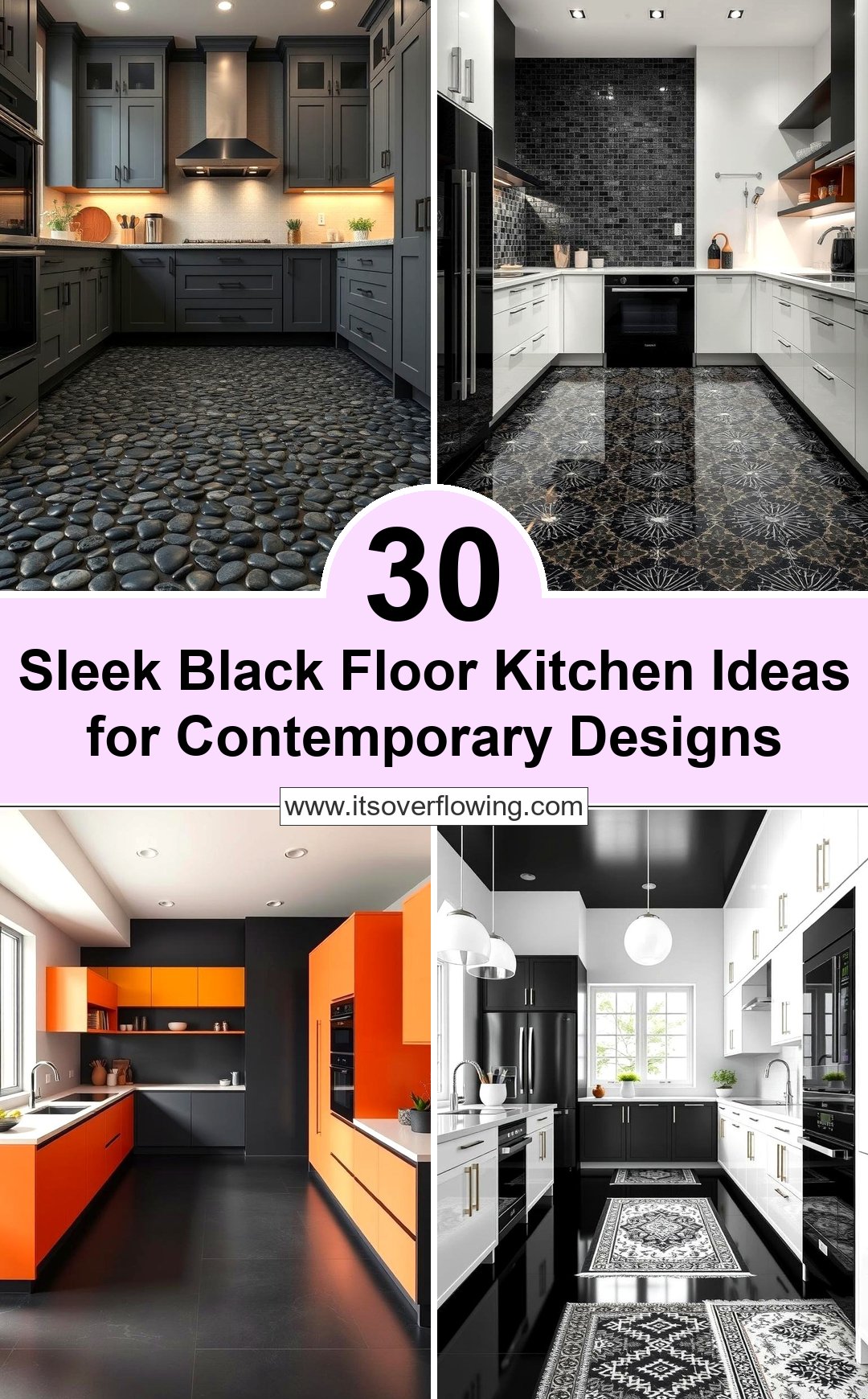 30 Sleek Black Floor Kitchen Ideas for Contemporary Designs