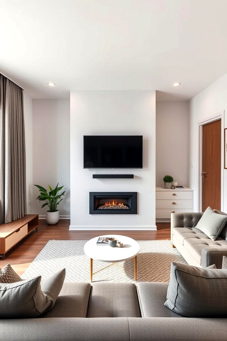 Image showcasing 30 Electric Fireplace Ideas With TV Above for Cozy Spaces