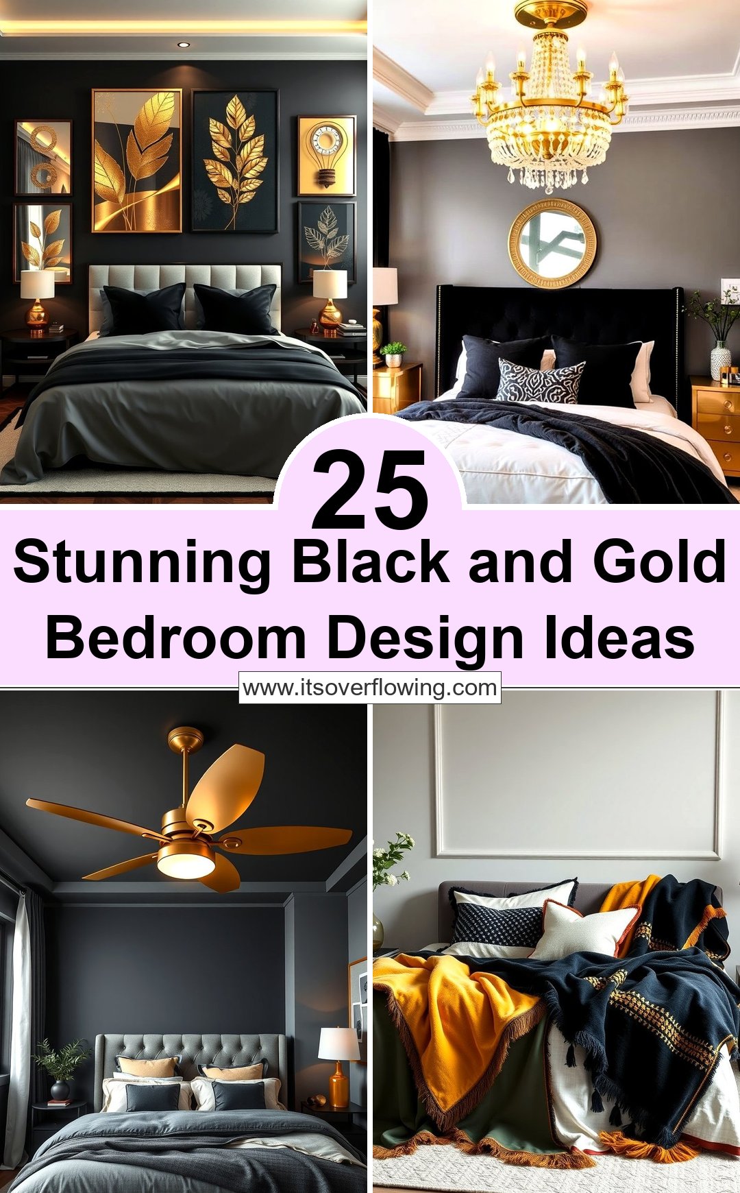 25 Stunning Black and Gold Bedroom Design Ideas
