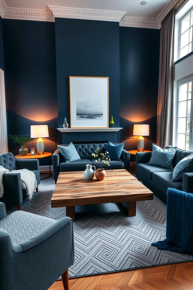 30 Navy Blue and Grey Living Room Ideas for Sophisticated Style