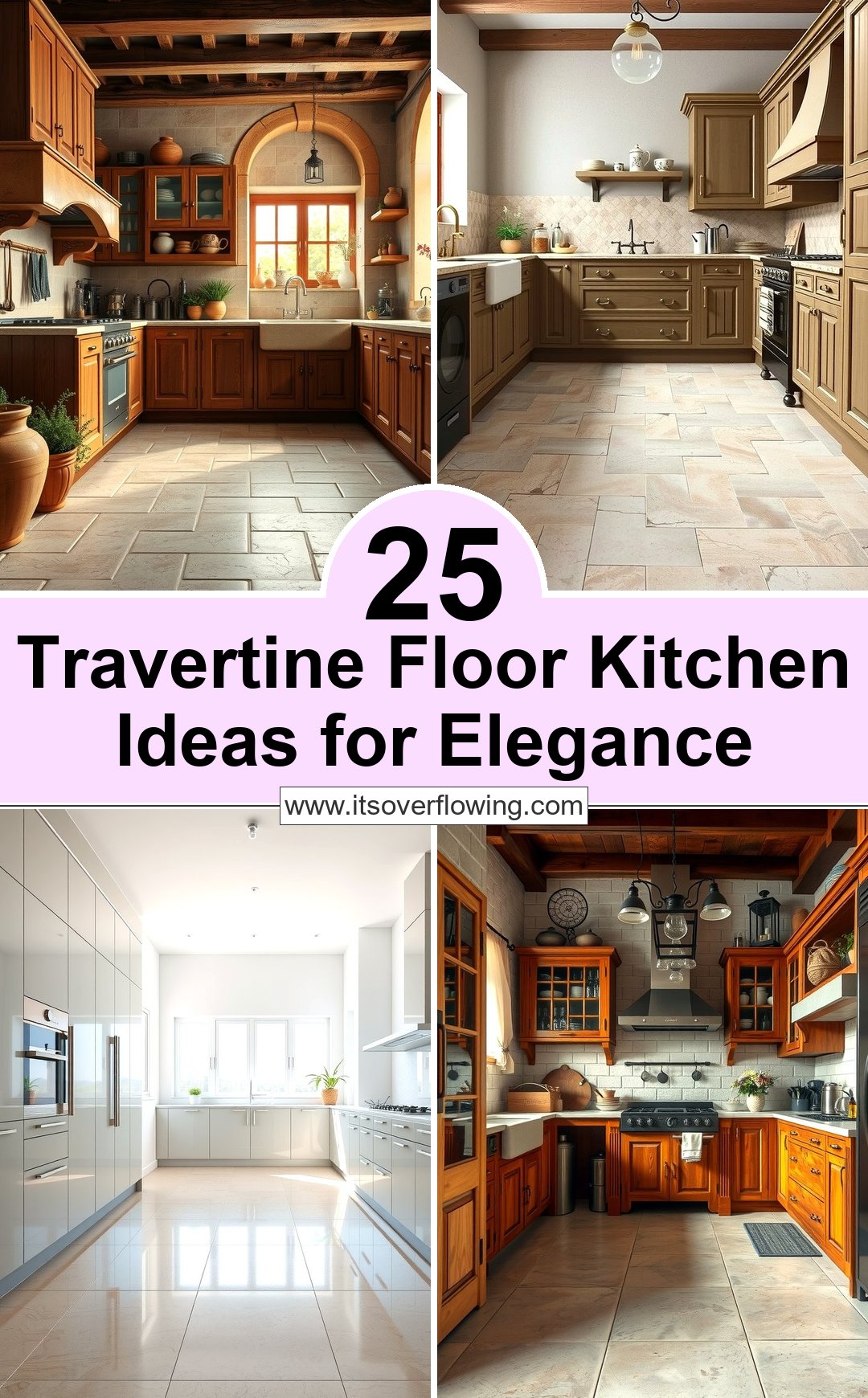 View of 25 Travertine Floor Kitchen Ideas for Elegance