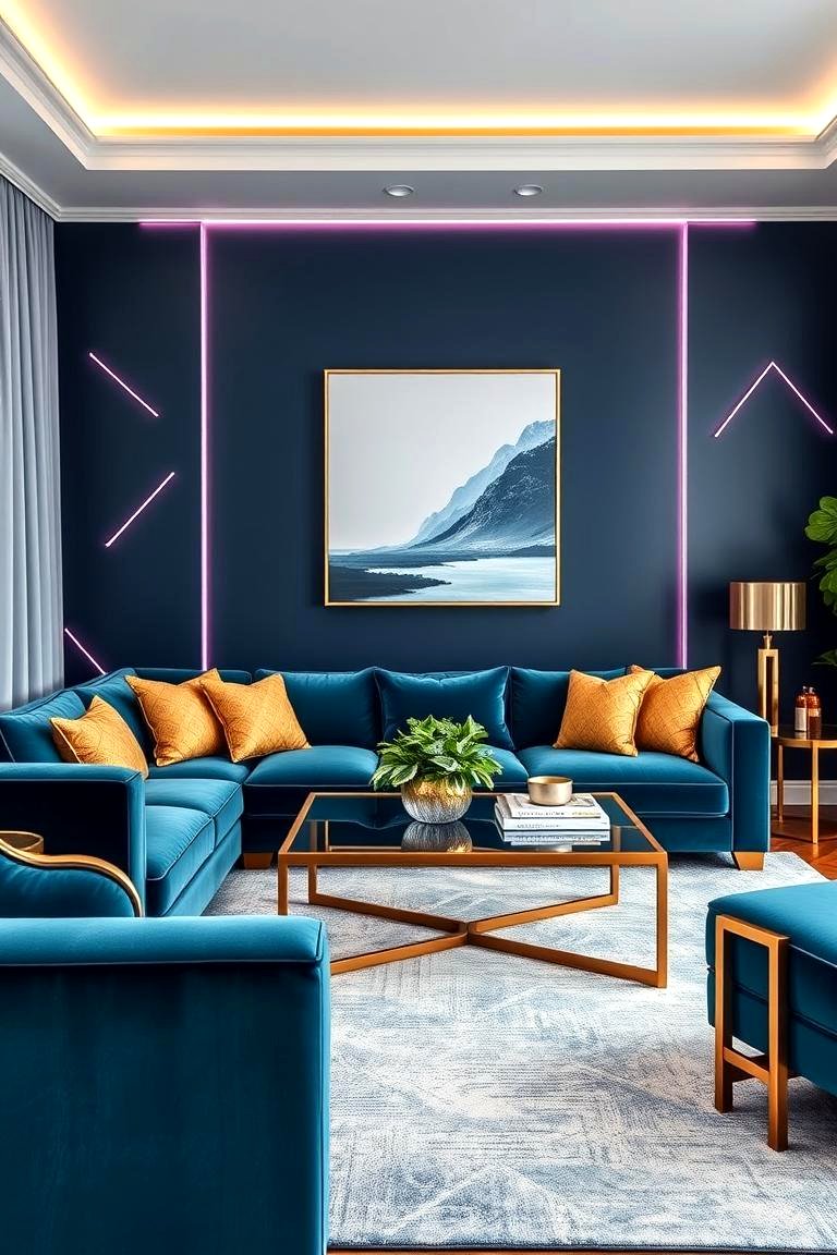 30 Stunning Blue and Gold Living Room Ideas for Elegant Spaces