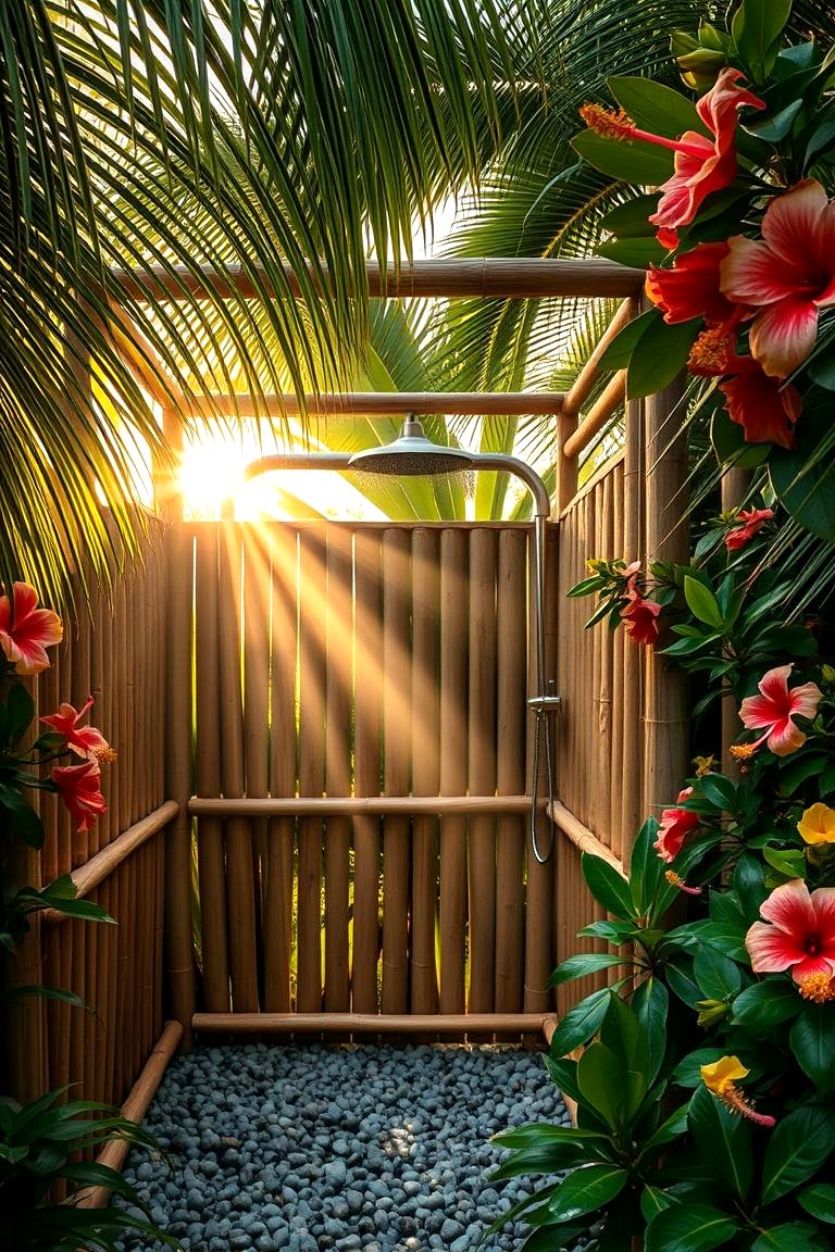 21 Outdoor Shower Designs for Poolside Luxury & Functionality - Luxury Executive Apartment Outdoor Shower Design Ideas