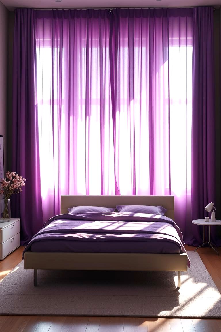 Purple Curtains Bedroom Ideas