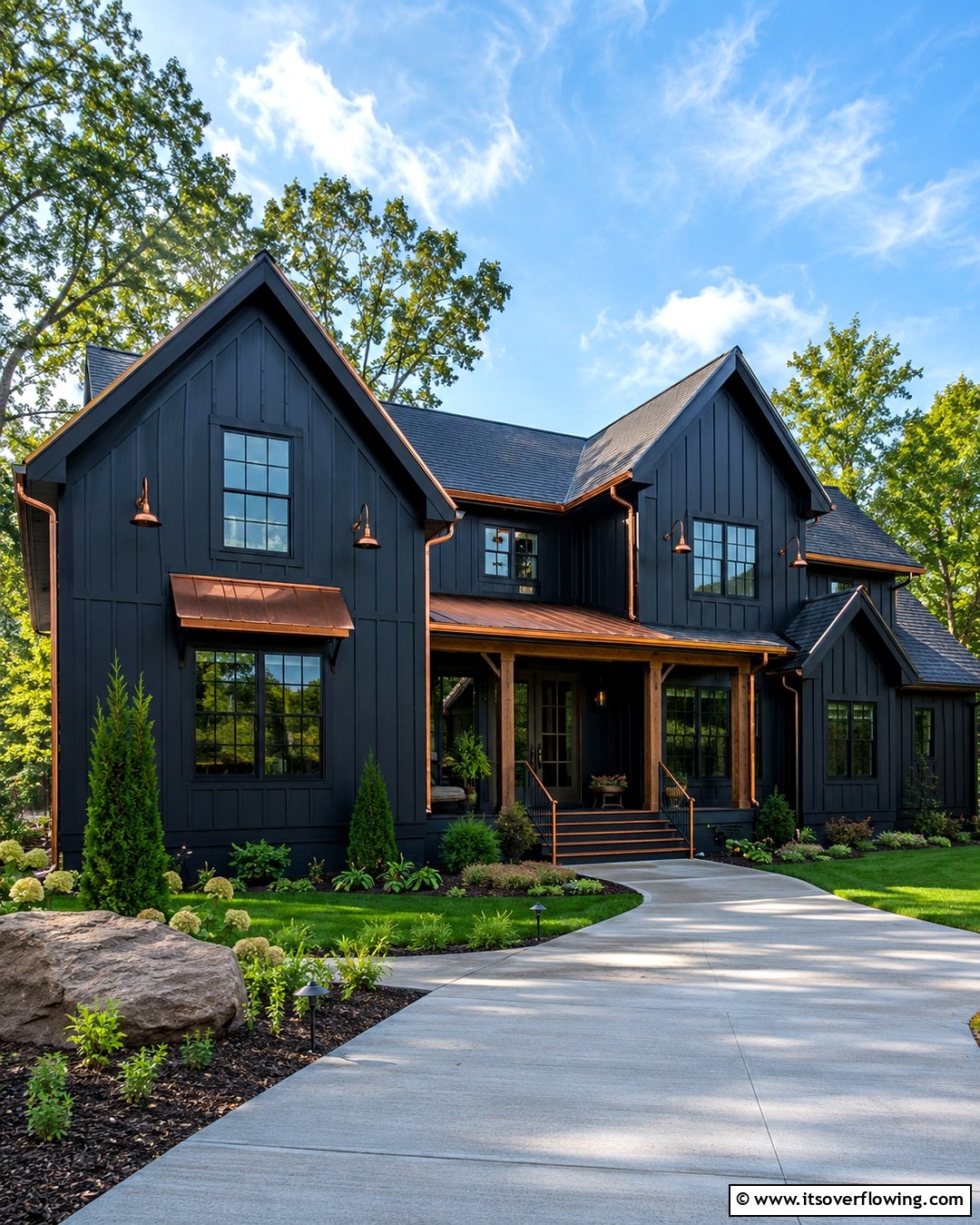 25 Black Modern Farmhouse Exterior Design Ideas