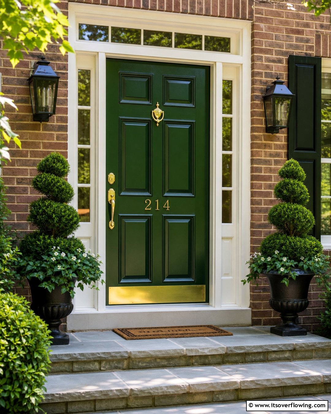 20 Stunning Dark Green Front Door Ideas for Curb Appeal