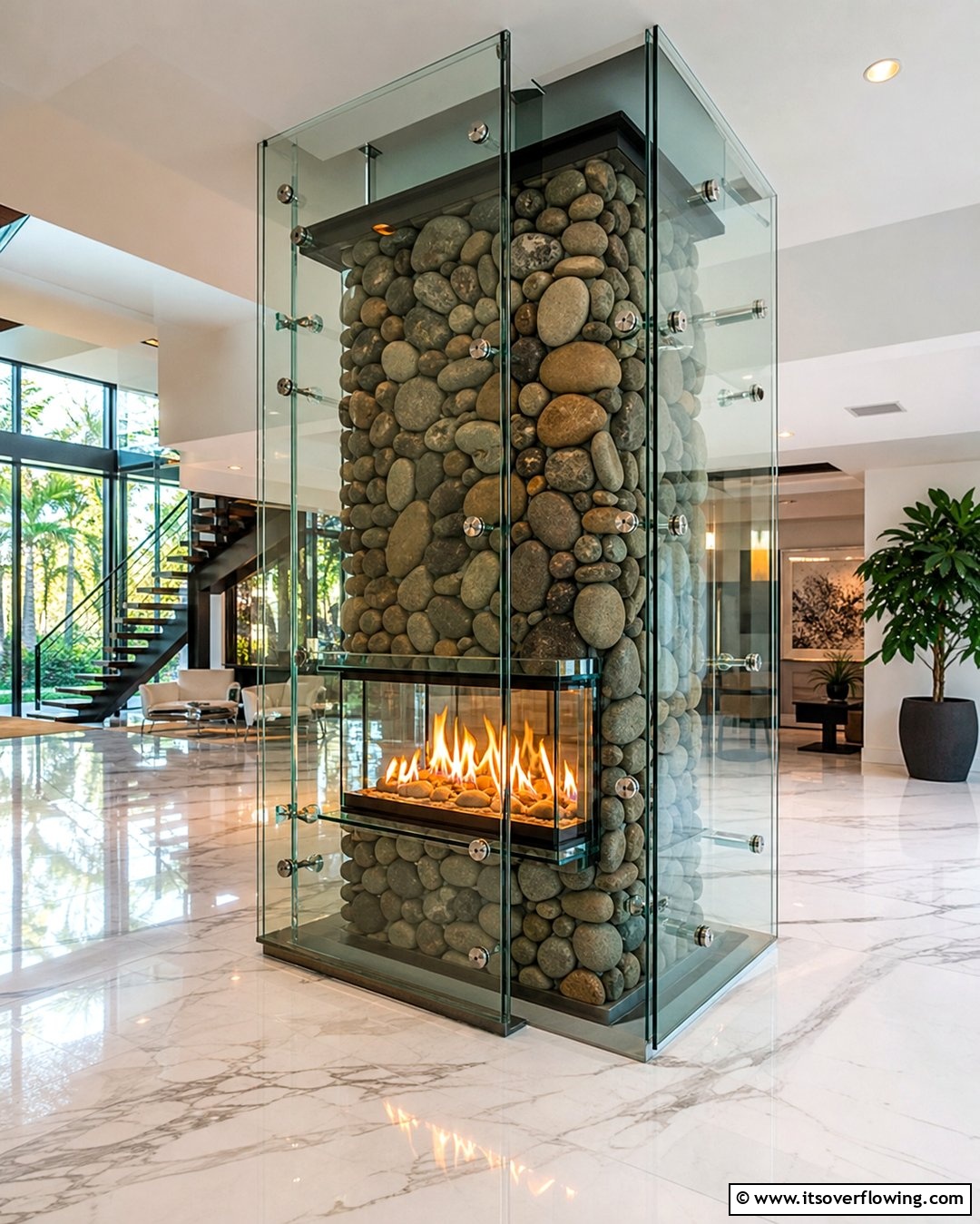 25 River Rock Fireplace Ideas for a Natural Look