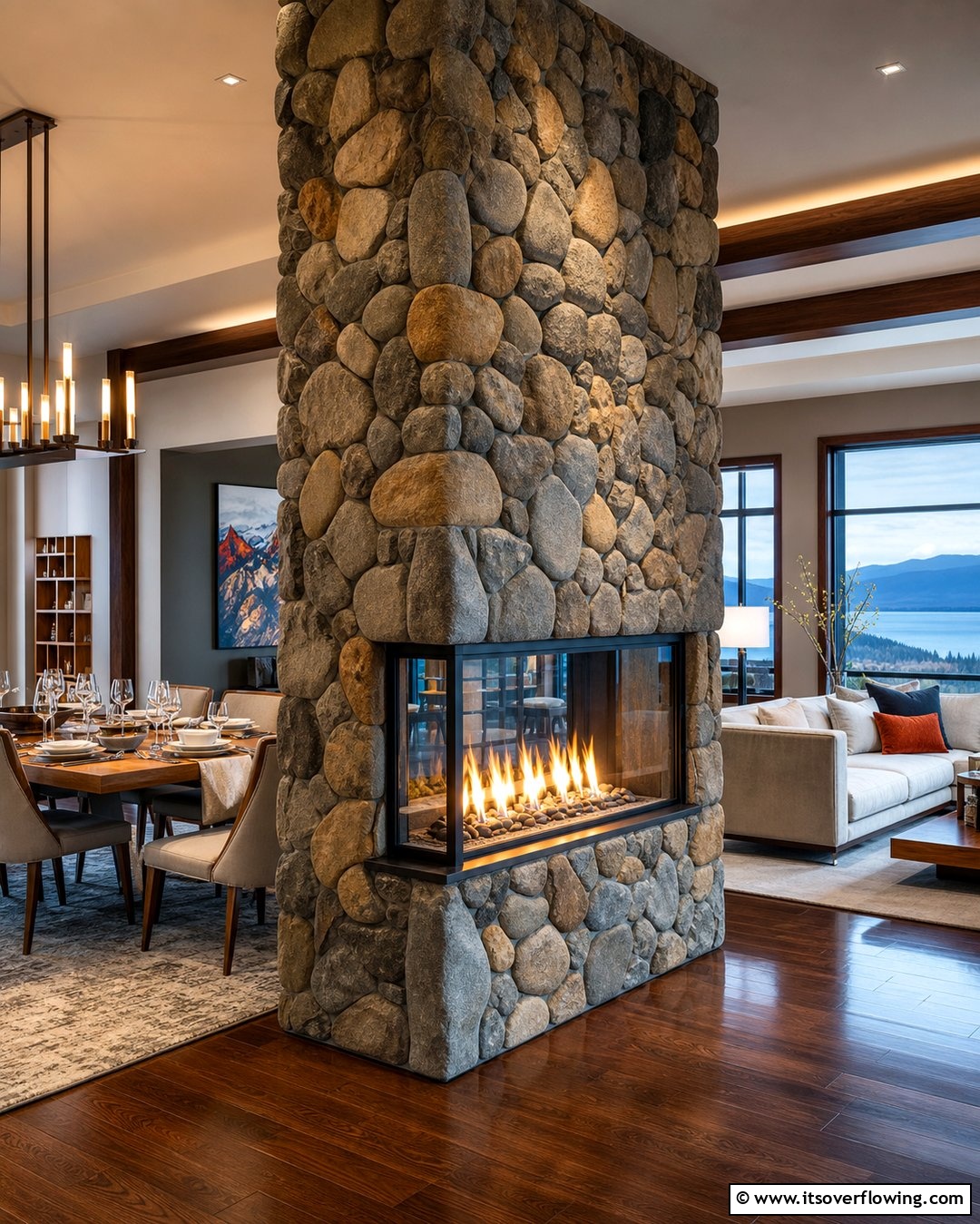 25 River Rock Fireplace Ideas for a Natural Look