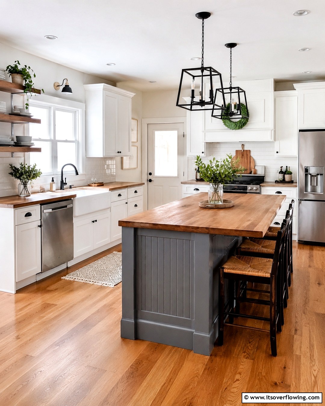25 White Kitchen Cabinets with Grey Island Ideas