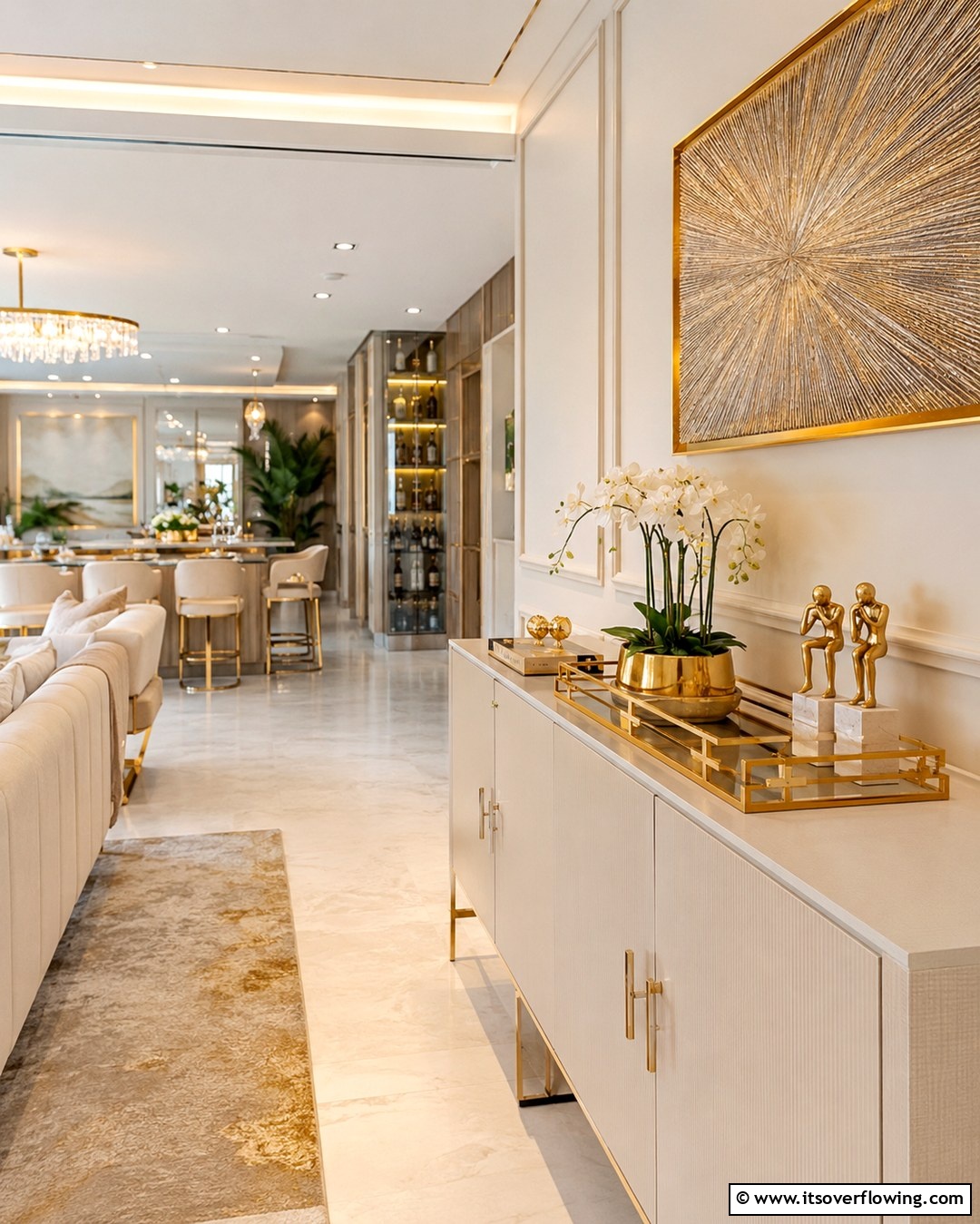 30 Elegant Cream & Gold Living Room Themes for Luxe Interiors