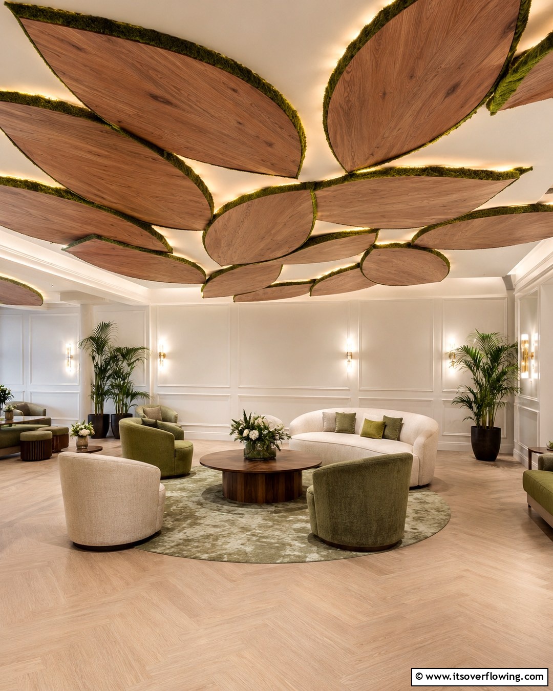 Leaf Ceiling Pattern 25 Green Ceiling Ideas for a Unique and Bold Statement