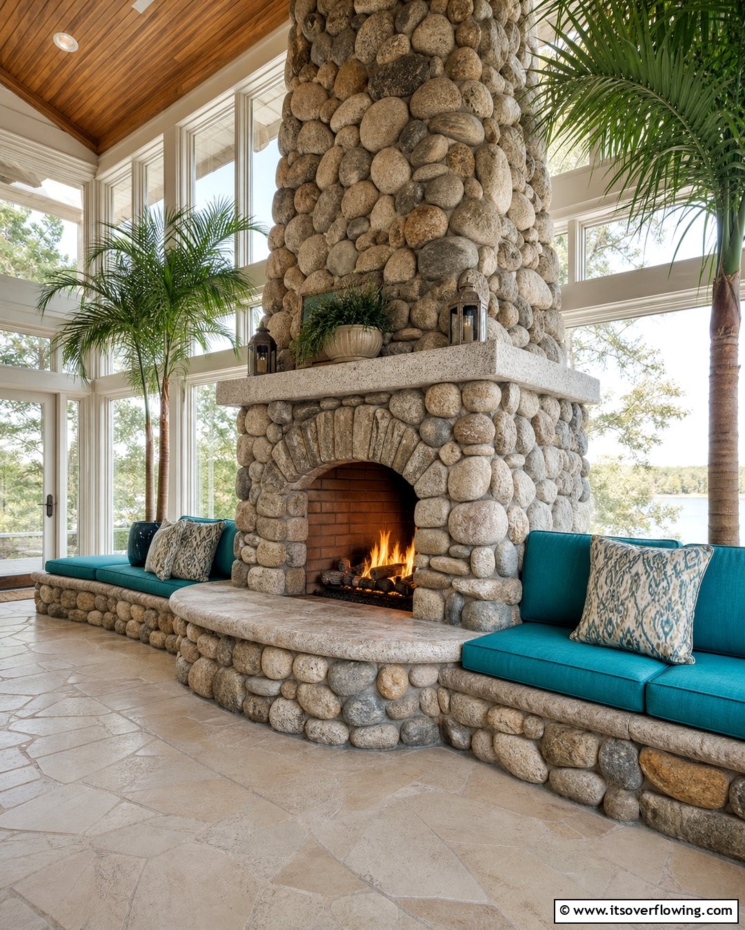25 River Rock Fireplace Ideas for a Natural Look