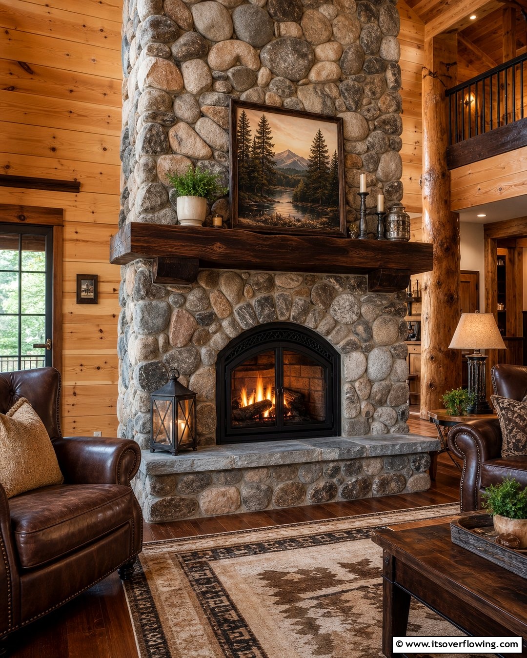 25 River Rock Fireplace Ideas for a Natural Look