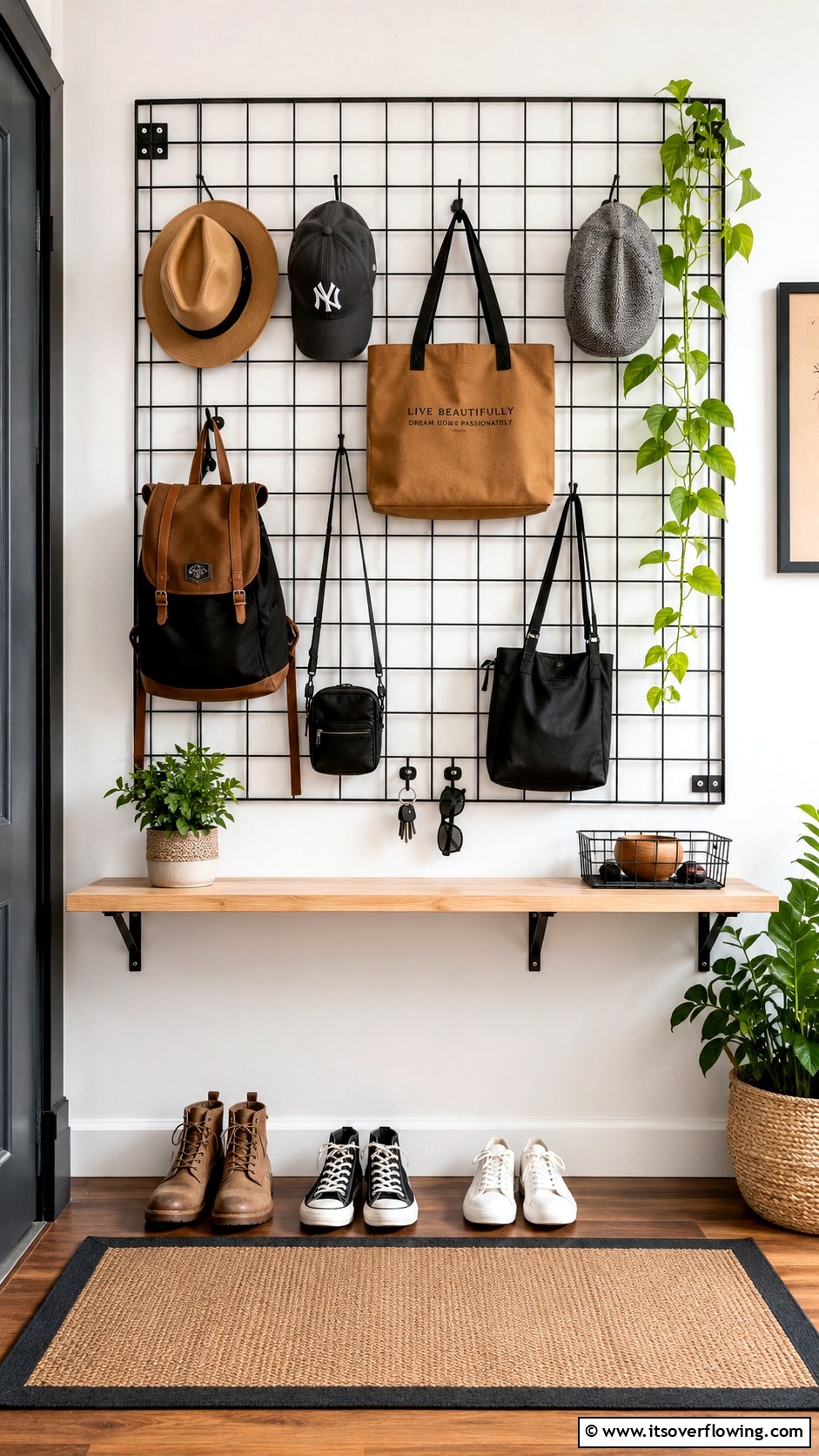 Grid Hat Racks 30 Creative Hat Rack Ideas for Organized Entryways