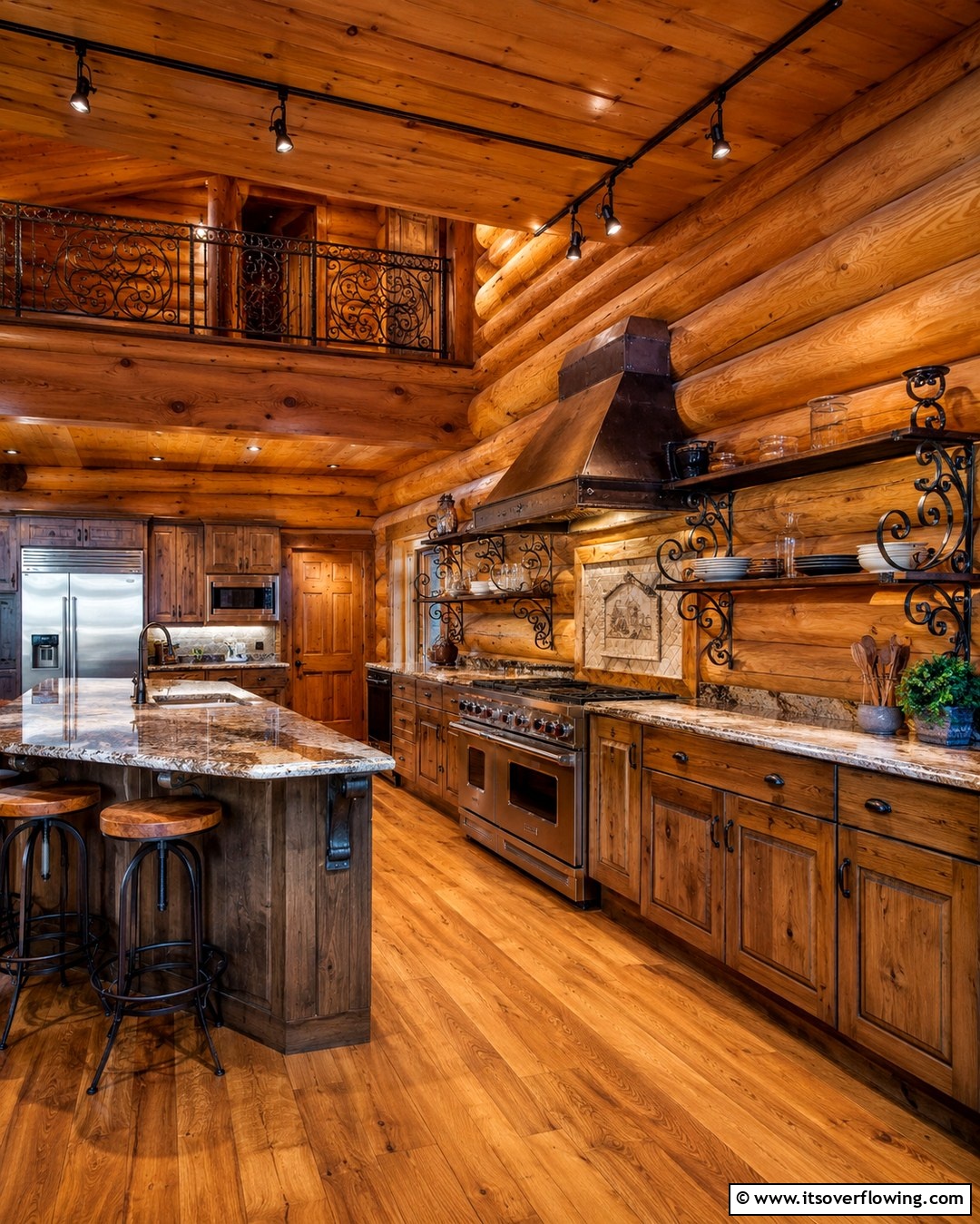 Rod Iron Rustic Look 25 Log Cabin Kitchen Design Ideas for a Rustic Look