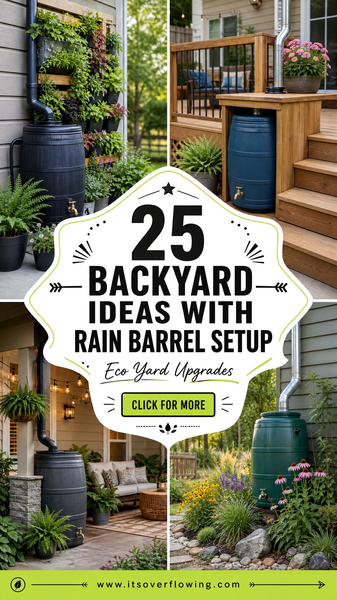25 backyard ideas with rain barrel setup for Eco Yards