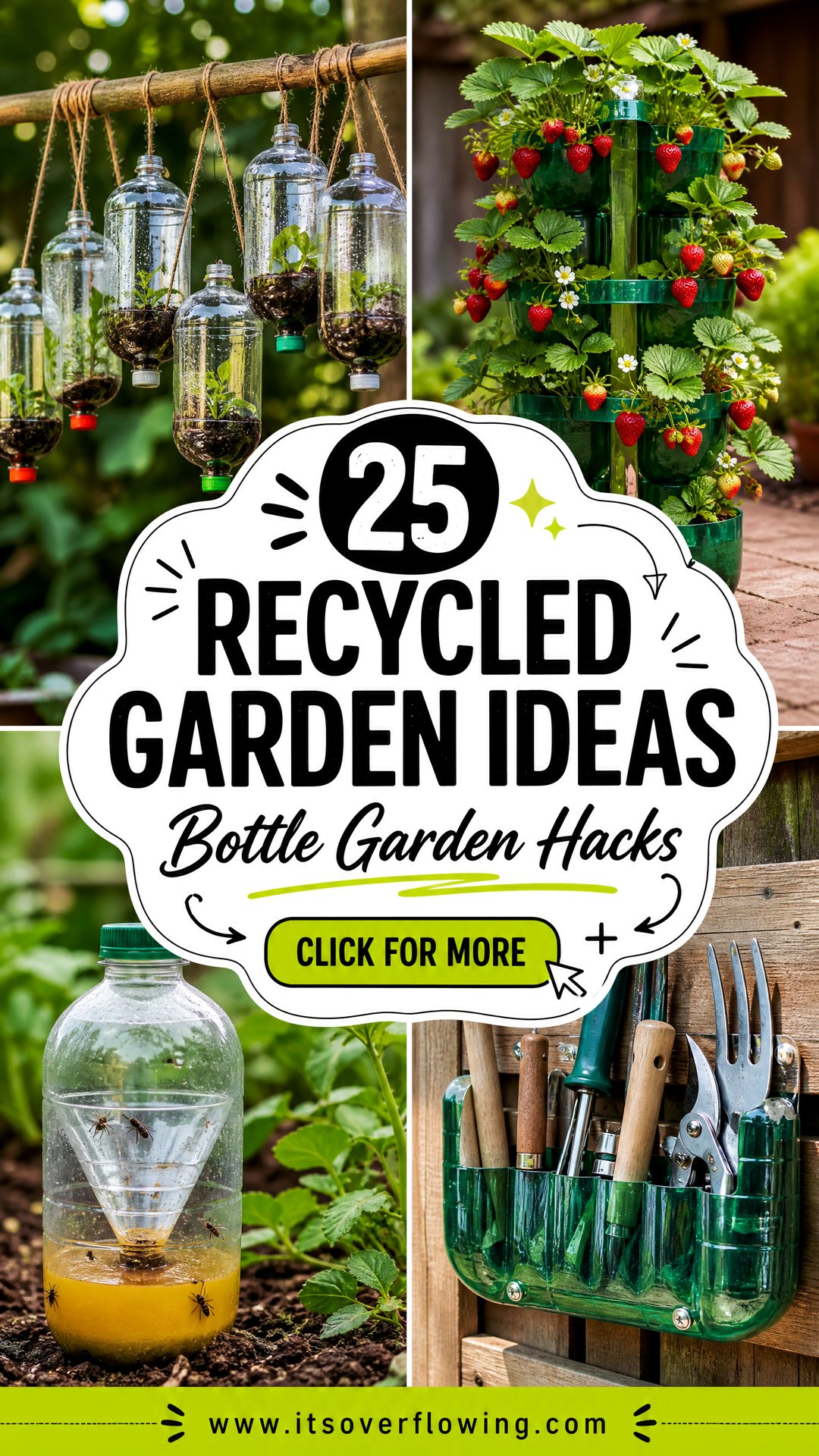 25 recycled garden ideas with plastic bottles for DIY