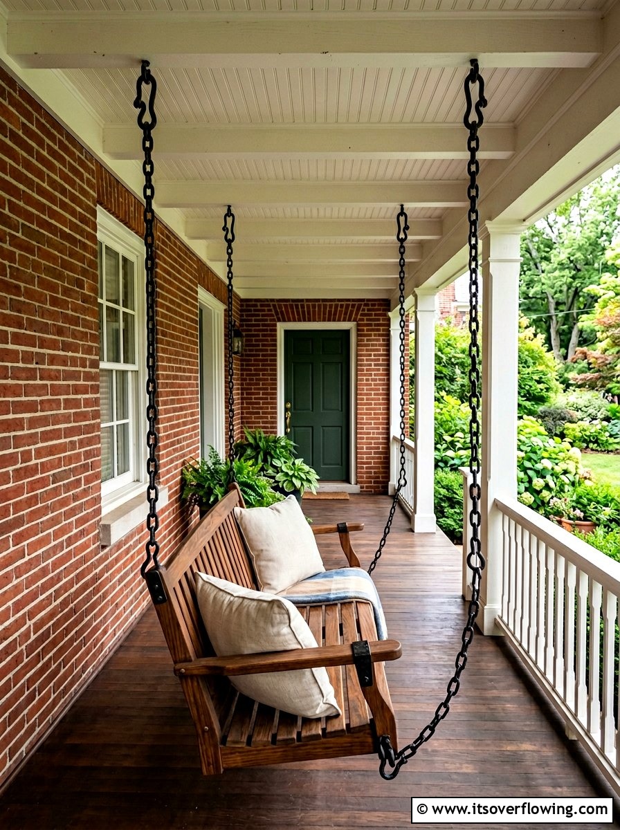 25 Front Porch Ideas With Porch Swing for Relaxed Charm