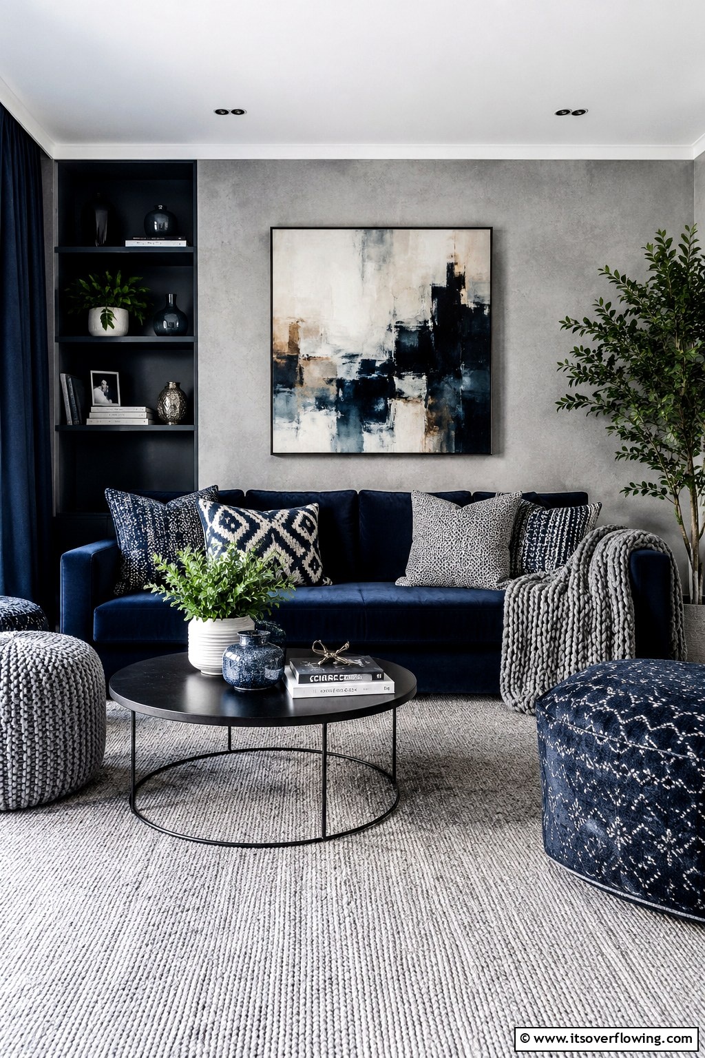 30 Navy Blue and Grey Living Room Ideas for Sophisticated Style